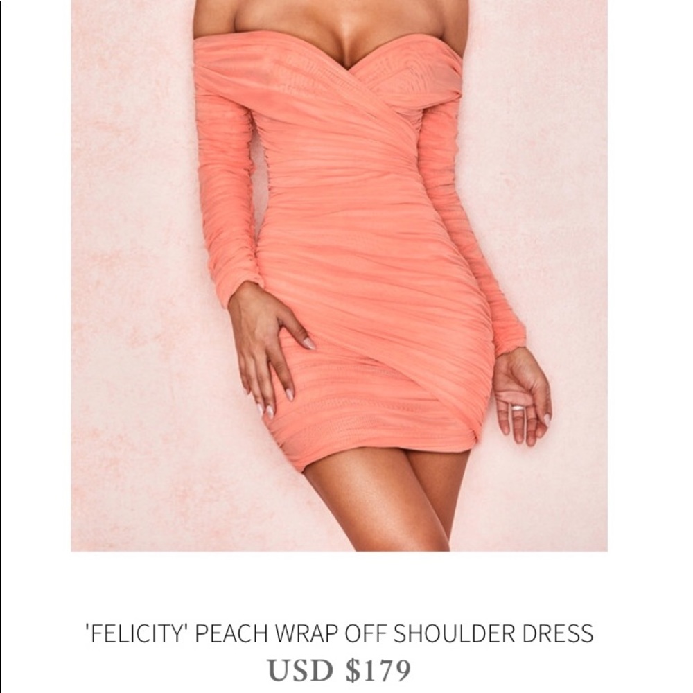 Peach mini house of cb dress